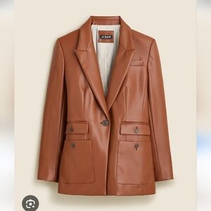 J. Crew Women's Light Brown Leather Blazer Size 18